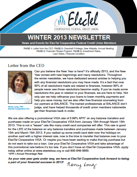 Winter 2013 Newsletter